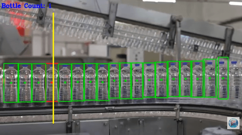 AI-based Bottle Counting and Temperature Color Detection System